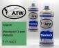 Preview: Jaguar, Moorland Green Metallic, 717 / HET: 400ml Sprühdose + 400ml Klarlack - Set, von ATW Autoteile West.